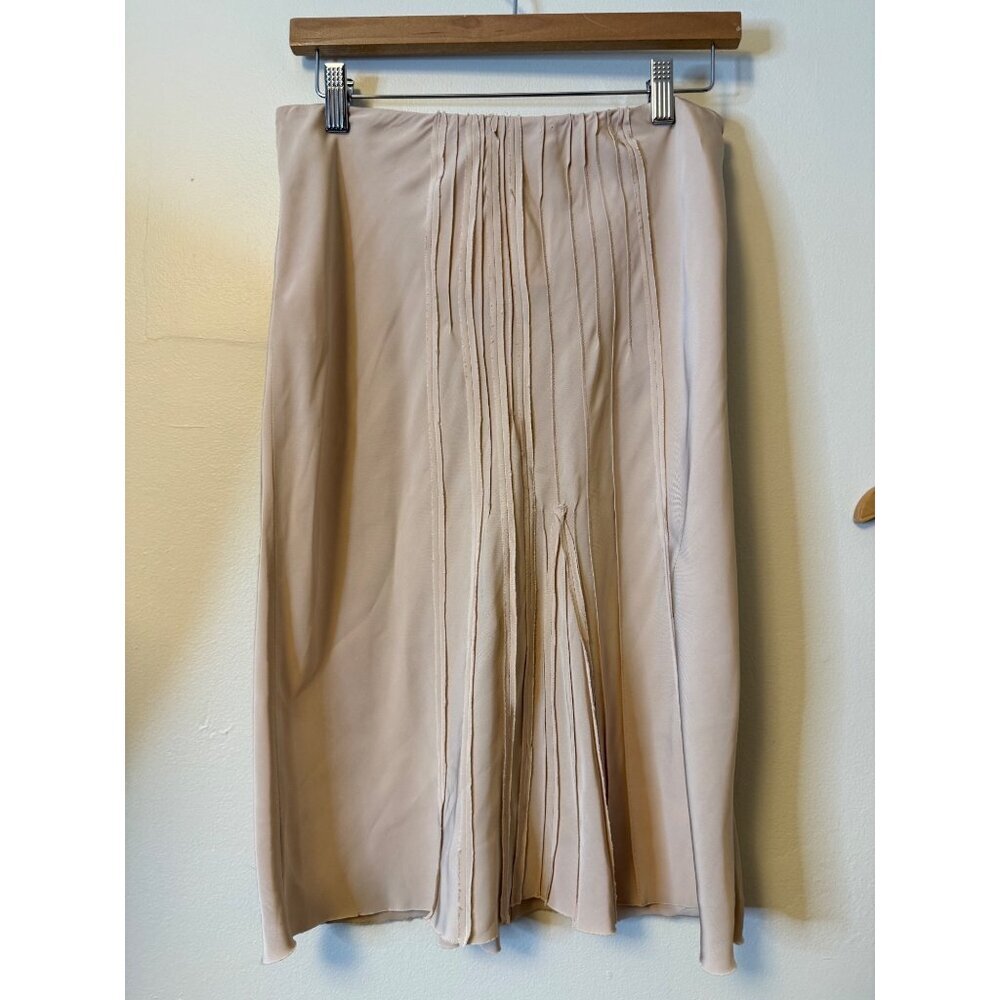 Prada Womens Opaline Satin 2 Piece Set Skirt Sleeveless Size 40 Made In Italy Bl - Picture 11 of 16